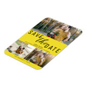 Magnet Flexible Bright Yellow Enregistrer la date Mariage 3 photos (Côté Gauche)