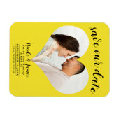 Magnet Flexible Bright Yellow Heart Photo Wedding Enregistrer la d (Horizontal)