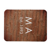 Magnet Flexible Brique de pierre rustique marron ajouter nom lettr (Horizontal)
