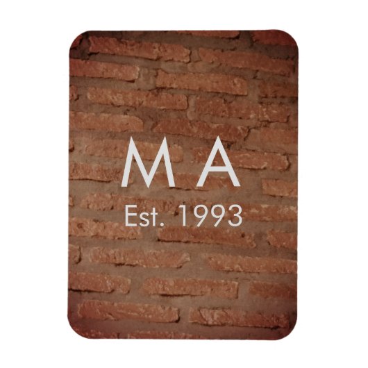 Magnet Flexible Brique de pierre rustique marron ajouter nom lettr (Vertical)