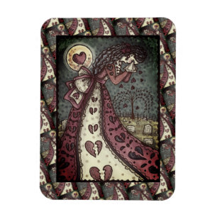 MAGNET FLEXIBLE BROKEN HEARDISE WEEPING VALENTINE, CEMETERY GOTH