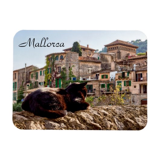 Magnet Flexible Bronzage de chats au mur - Valldemossa, Majorque (Horizontal)