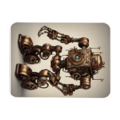 Magnet Flexible Bronze Steampunk Robot Sculpture (Horizontal)