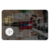 Magnet Flexible Brosse d'or Script 2025 Calendrier Photo Nouvel An (Horizontal)