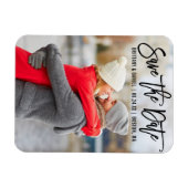 Magnet Flexible Brosse moderne Script Couple Photo B Enregistrer L (Horizontal)