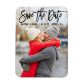 Magnet Flexible Brosse moderne Script Couple Photo B Enregistrer L (Vertical)