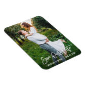 Magnet Flexible Brosse moderne Script Couple Photo Économisez Notr (Côté Droit)