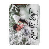 Magnet Flexible Brosse Moderne Script Enregistrer La Date Photo B (Vertical)
