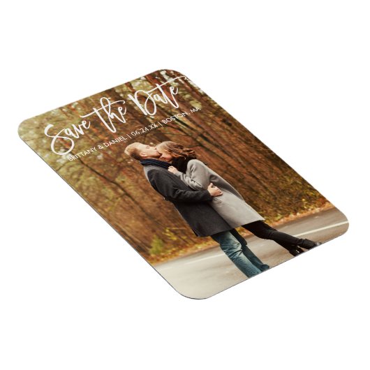 Magnet Flexible Brosse moderne Script Enregistrer la photo Date Co (Côté Droit)