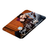 Magnet Flexible Brosse moderne Script Enregistrer la photo de date (Côté Gauche)