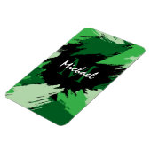 Magnet Flexible Brosse nuances de nom vert avec monogramme (Côté Gauche)