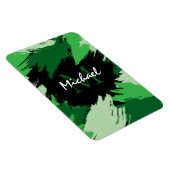 Magnet Flexible Brosse nuances de nom vert avec monogramme (Côté Droit)