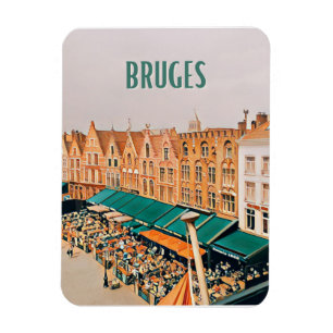 Magnet Flexible Bruges Belgique Photo Vintage