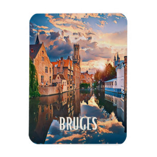 Magnet Flexible Bruges Belgique Photo Vintage