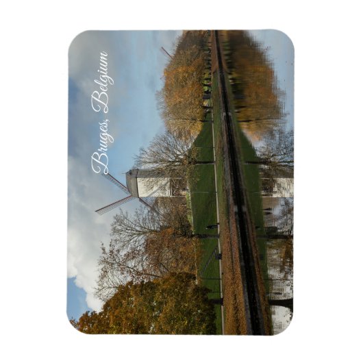 Magnet Flexible Bruges Windmills Autumn Reflections (Vertical)