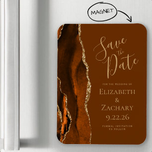 Magnet Flexible Brun orange doré agate marron carte de sauvegarde