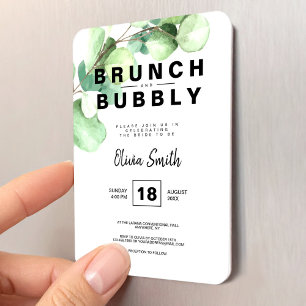 Magnet Flexible Brunch et Bulles Baby Shower au Eucalyptus Vert