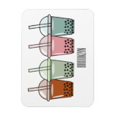 Magnet Flexible Bubble tea cartoon illustration (Vertical)