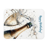 Magnet Flexible Bubbly champagne Joyeux anniversaire (Horizontal)