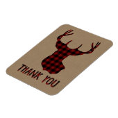 Magnet Flexible Buck Deer Head | Rustic Buffalo Plaid Merci (Côté Gauche)