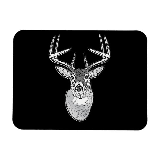 Magnet Flexible Buck sur noir design White Tail Deer (Horizontal)