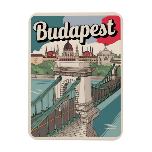 Magnet Flexible budapest hongrie vintage elizabeth bridge Cadeaux (Vertical)