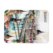 Magnet Flexible Budapest Hungary Parliament Danube River Skyline (Horizontal)