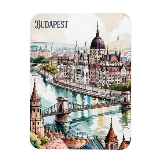 Magnet Flexible Budapest Hungary Parliament Danube River Skyline (Vertical)