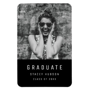 Magnet Flexible Budget Simple Minimaliste Faire-part Grad noir