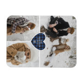 Magnet Flexible Buffle bleu neige personnalisé Plaid Photo Noël (Horizontal)