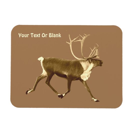 Magnet Flexible Bull Caribou - Sepia (Horizontal)