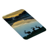 Magnet Flexible Bull Elks Silhouetté Poudre Lac Sunrise (Côté Droit)