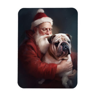 Magnet Flexible Bulldog avec Noël Festif du Père Noël