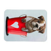 Magnet Flexible Bulldog Bucket Of Love Red 2 (Horizontal)