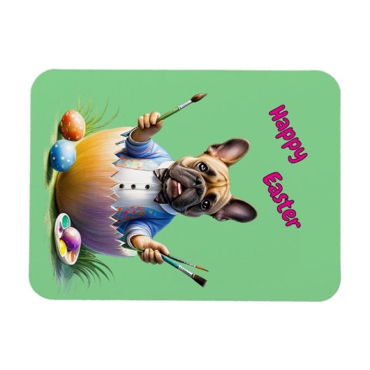 Magnet Flexible Bulldog de Pâques (Horizontal)