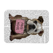 Magnet Flexible Bulldog Free Hugs (Horizontal)