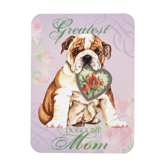 Magnet Flexible Bulldog Heart Maman (Vertical)