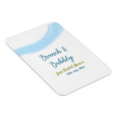 Magnet Flexible Bulle d'aquarelle dorée bleue et brunch mariage (Côté Droit)