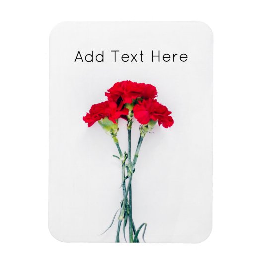 Magnet Flexible Bundle of Red Carnation Flowers (Vertical)