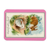 Magnet Flexible Bunnies vintages Pâques (Horizontal)