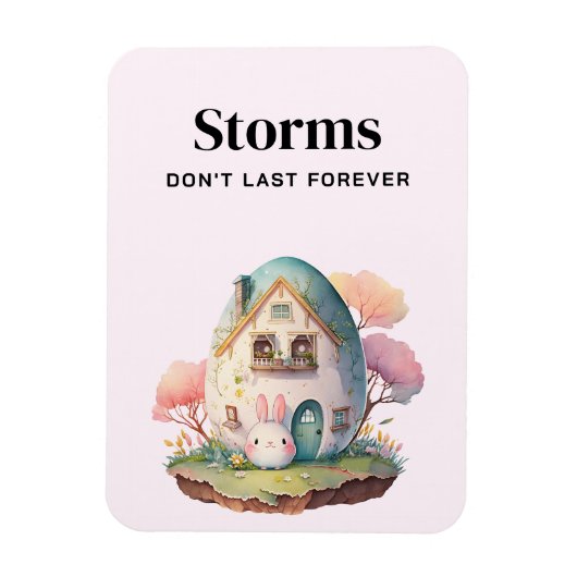 Magnet Flexible Bunny Pink Pastel & Egg House Encouragement (Vertical)