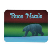Magnet Flexible Buon Natale - Lumières Polaires Ours Polaire (Horizontal)