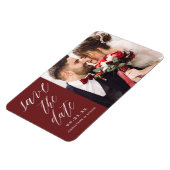 Magnet Flexible Burgundy Elegant Script Photo Enregistrer l'aimant (Côté Gauche)