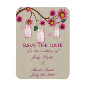 Magnet Flexible Burlap Rustic Rose Mason Jarres Enregistrer l'aima (Vertical)