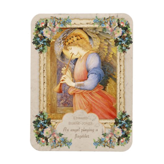 Magnet Flexible Burne-Jones Angel playing a flageolet Cc0815 (Vertical)