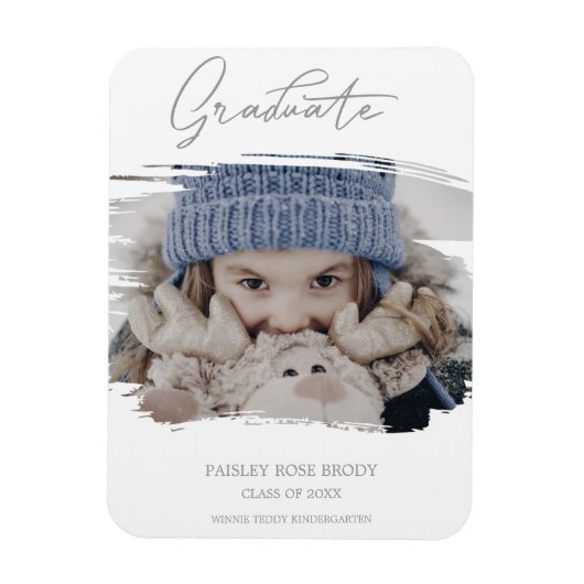 Magnet Flexible Bushstroke Cute Calligraphy Graduation Pré K Photo (Vertical)