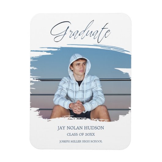 Magnet Flexible Bushstroke Whimsical Typography Graduate School (Vertical)