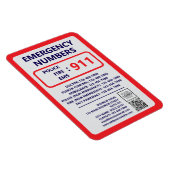 Magnet Flexible Business Emergency Numbers (Côté Droit)
