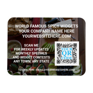 Magnet Flexible Business QR Code Dark Photo Company Promo