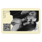 Magnet Flexible Buttery Yellow Couple Photo QR Code Wedding  (Horizontal)